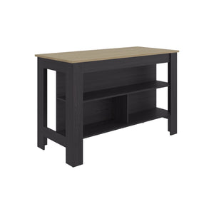 English Elm Cala Freestanding Kitchen Island with Three Open Shelves and Spacious Prep Worktop B070P501939
