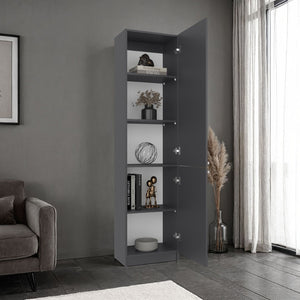English Elm Home Tall Freestanding Cabinet with Open Shelving and Enclosed Lower Storage Compartment B070P501945