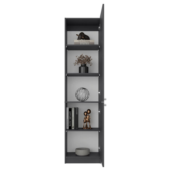 English Elm Home Tall Freestanding Cabinet with Open Shelving and Enclosed Lower Storage Compartment B070P501945