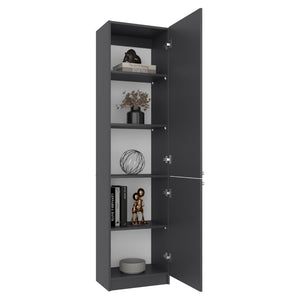 English Elm Home Tall Freestanding Cabinet with Open Shelving and Enclosed Lower Storage Compartment B070P501945
