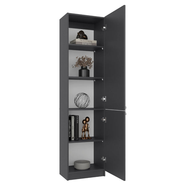 English Elm Home Tall Freestanding Cabinet with Open Shelving and Enclosed Lower Storage Compartment B070P501945