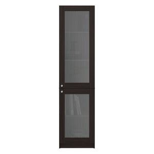 English Elm Home Glass Front Tower Cabinet with Five Shelves for Library Style Linen Display B070P501946