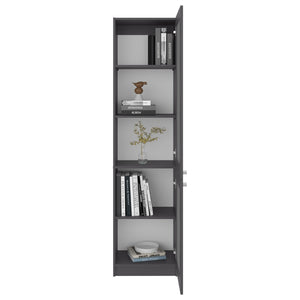 English Elm Home Tall Glass Front Cabinet Five Shelf Tower for Office Study or Living Room B070P501947