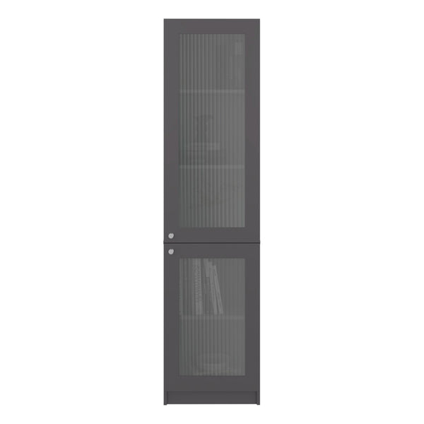 English Elm Home Tall Glass Front Cabinet Five Shelf Tower for Office Study or Living Room B070P501947