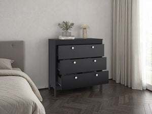 English Elm Newcastle Wengue Finish Contemporary Dresser Slim Profile Bedroom Storage Cabinet Dark Brown B070P505501