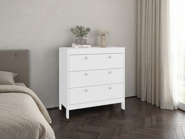 English Elm Newcastle Wengue Finish Contemporary Dresser Slim Profile Bedroom Storage Cabinet White B070P505502