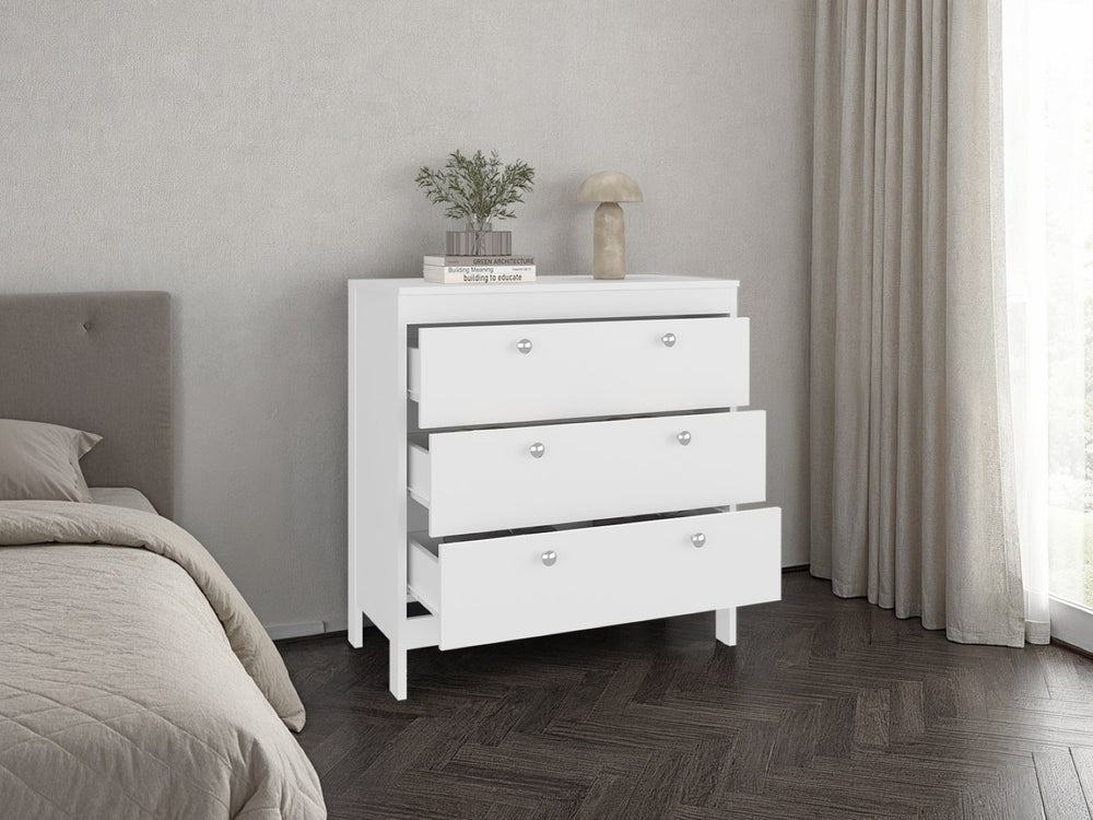 English Elm Newcastle Wengue Finish Contemporary Dresser Slim Profile Bedroom Storage Cabinet White B070P505502