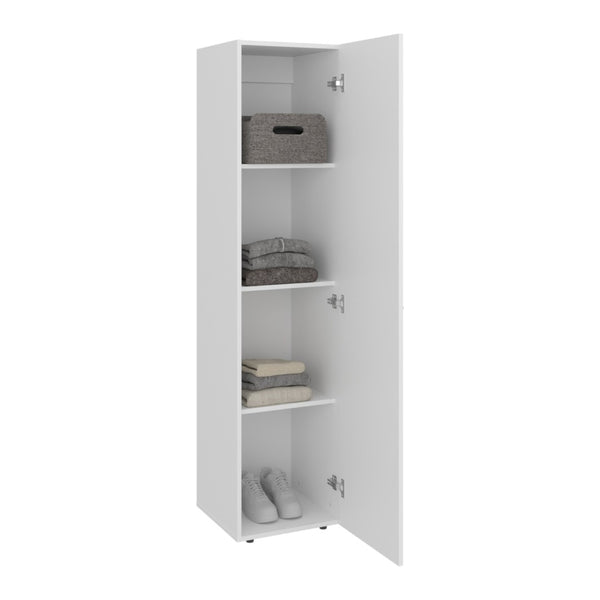 English Elm Home Linen Slim Vertical Cabinet with Concealed Door and Four Shelves for Organized Living B070P505503