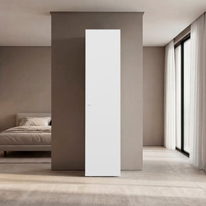English Elm Home Linen Slim Vertical Cabinet with Concealed Door and Four Shelves for Organized Living B070P505503