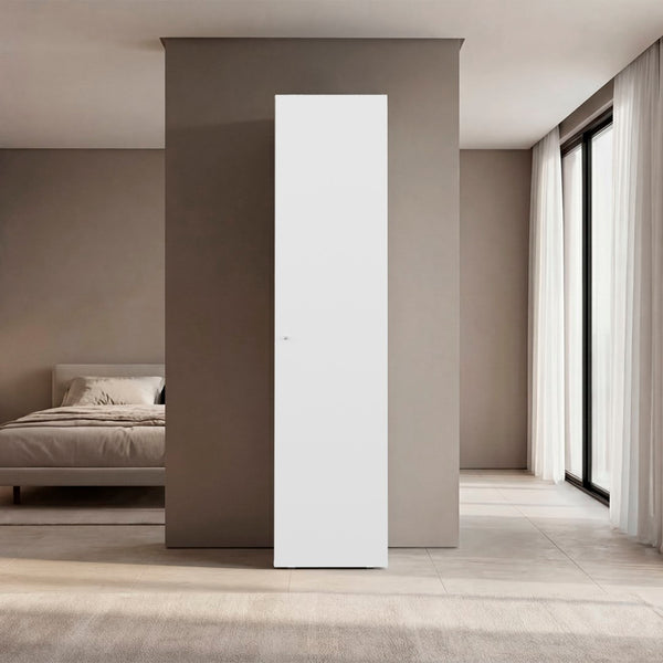 English Elm Home Linen Slim Vertical Cabinet with Concealed Door and Four Shelves for Organized Living B070P505503