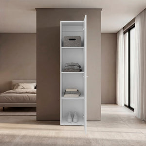 English Elm Home Linen Slim Vertical Cabinet with Concealed Door and Four Shelves for Organized Living B070P505503