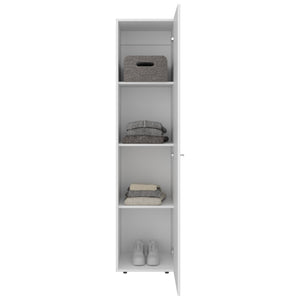 English Elm Home Linen Slim Vertical Cabinet with Concealed Door and Four Shelves for Organized Living B070P505503