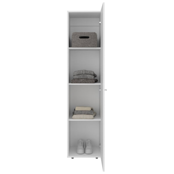 English Elm Home Linen Slim Vertical Cabinet with Concealed Door and Four Shelves for Organized Living B070P505503