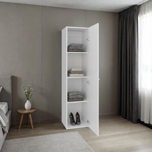 English Elm Home Linen Tall Freestanding Cabinet with Mirror Door and Four Interior Shelves for Any Room B070P505504