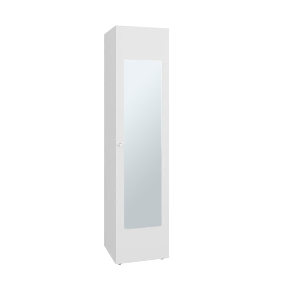 English Elm Home Linen Tall Freestanding Cabinet with Mirror Door and Four Interior Shelves for Any Room B070P505504
