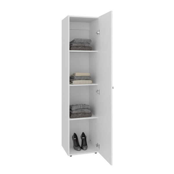 English Elm Home Linen Tall Freestanding Cabinet with Mirror Door and Four Interior Shelves for Any Room B070P505504