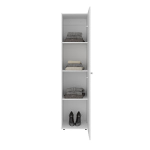 English Elm Home Linen Tall Freestanding Cabinet with Mirror Door and Four Interior Shelves for Any Room B070P505504