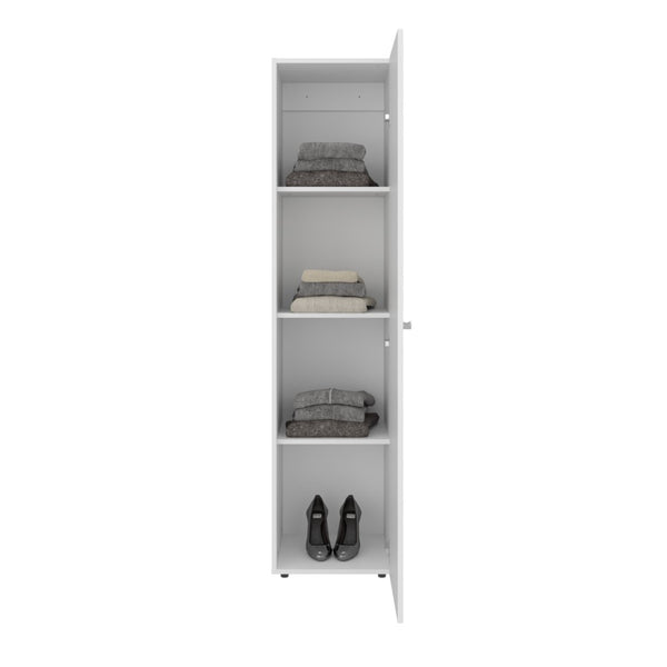 English Elm Home Linen Tall Freestanding Cabinet with Mirror Door and Four Interior Shelves for Any Room B070P505504