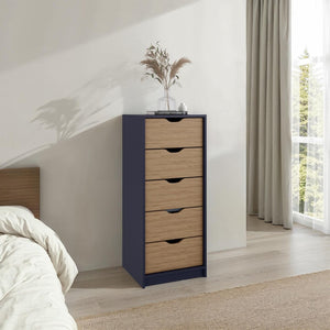 English Elm Newcastle Wengue Finish Contemporary Dresser Slim Profile Bedroom Storage Cabinet B070P505505