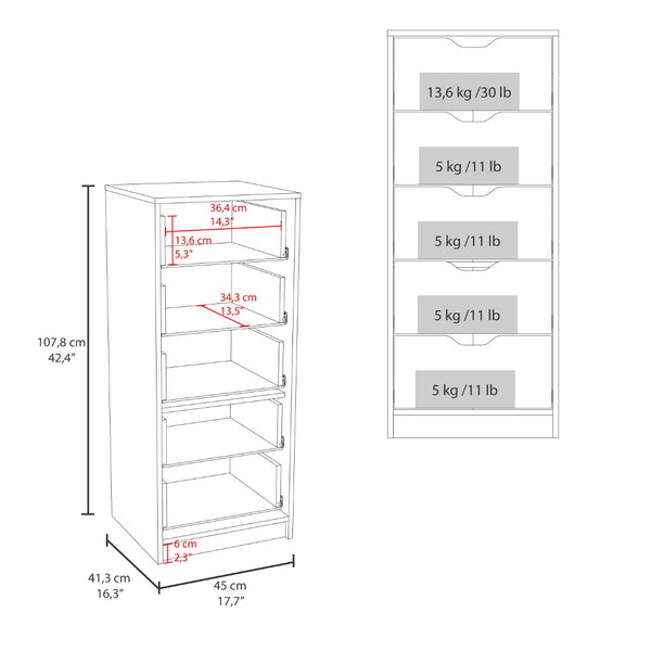 English Elm Newcastle Wengue Finish Contemporary Dresser Slim Profile Bedroom Storage Cabinet B070P505505