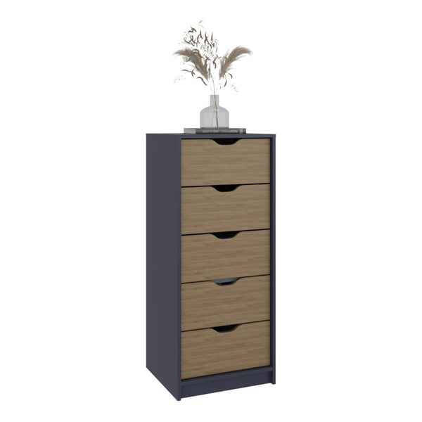 English Elm Newcastle Wengue Finish Contemporary Dresser Slim Profile Bedroom Storage Cabinet B070P505505