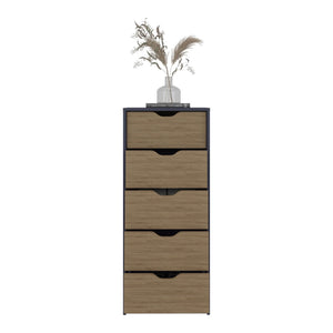 English Elm Newcastle Wengue Finish Contemporary Dresser Slim Profile Bedroom Storage Cabinet B070P505505