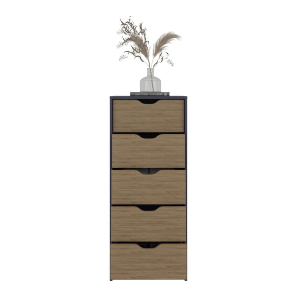 English Elm Newcastle Wengue Finish Contemporary Dresser Slim Profile Bedroom Storage Cabinet B070P505505