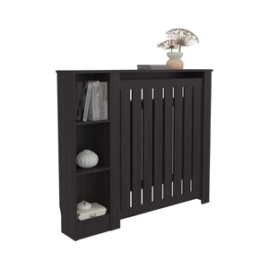 English Elm Radiator Cover Cabinet with Slatted Frame Three Shelves Modern Scandinavian Accent B070P505508