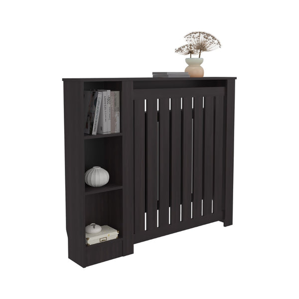 English Elm Radiator Cover Cabinet with Slatted Frame Three Shelves Modern Scandinavian Accent B070P505508