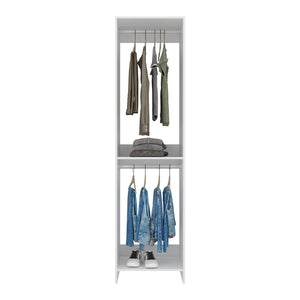 English Elm Eco Freestanding Double Rod Wardrobe with Open Shelf for Small Bedroom Organization B070P505509