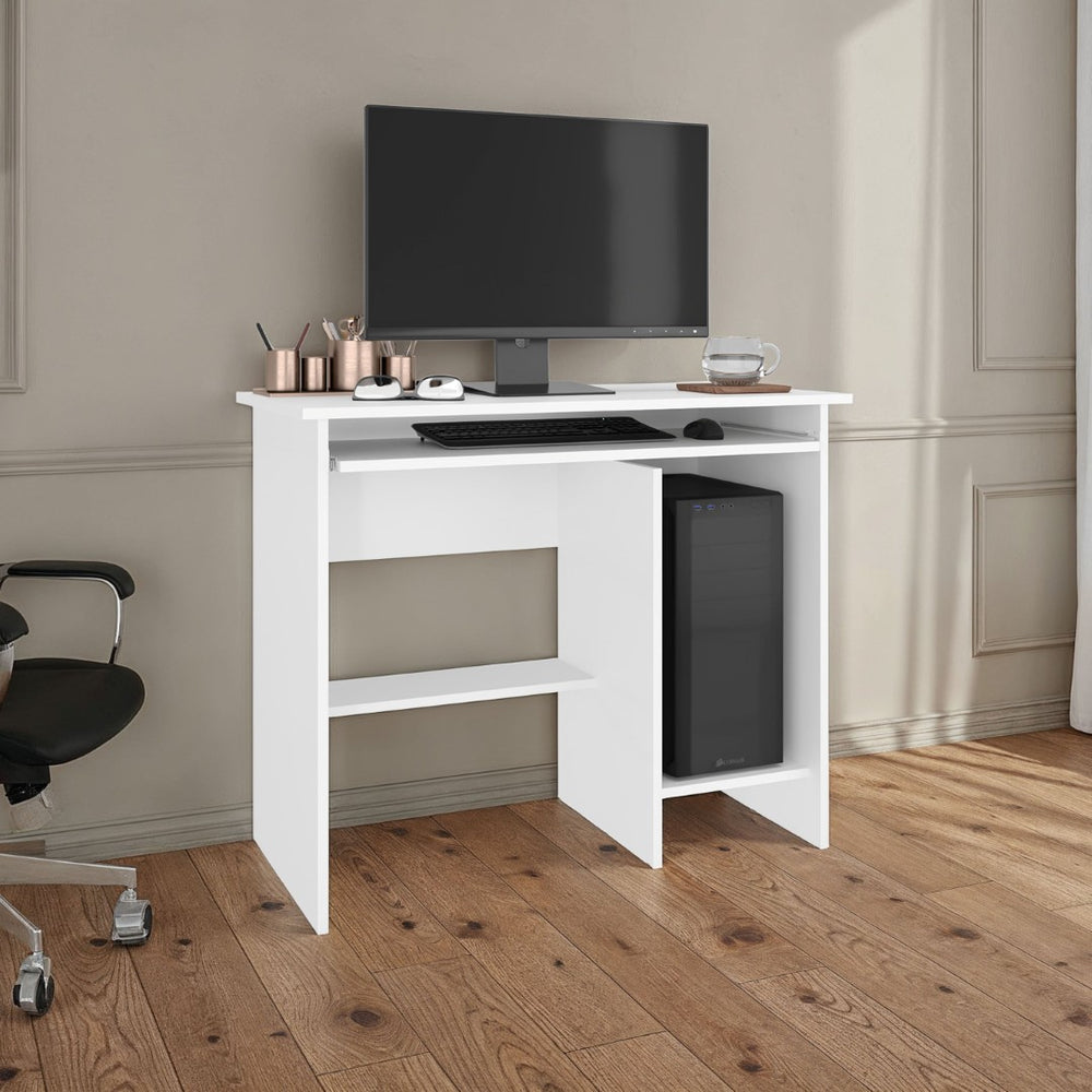 English Elm Hartland White Writing Desk with Spacious Surface for Modern Home Office Study B070P505510