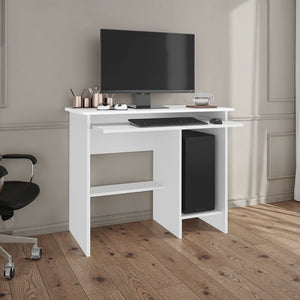 English Elm Hartland White Writing Desk with Spacious Surface for Modern Home Office Study B070P505510