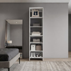 English Elm Freestanding Six Shelf Open Storage Tower Slim Engineered Wood Modern Bedroom Organizer B070P514075