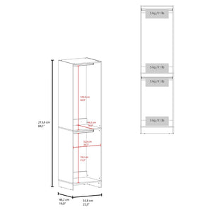 English Elm 84 Inch Freestanding Open Wardrobe with Dual Hanging Bars and Shelves for Bedroom B070P514076