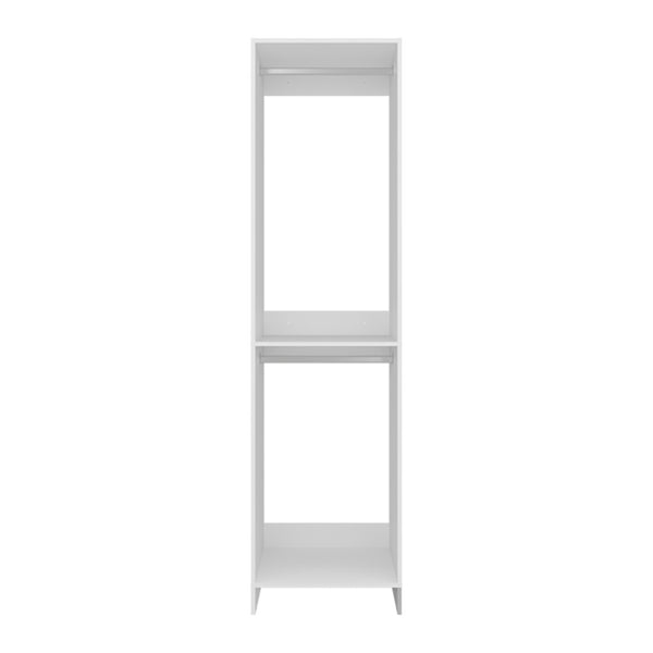English Elm 84 Inch Freestanding Open Wardrobe with Dual Hanging Bars and Shelves for Bedroom B070P514076