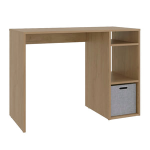 English Elm Dalia Compact Writing Desk with Tiered Open Shelving for Home Office or Dorm Light Oak B070P514080