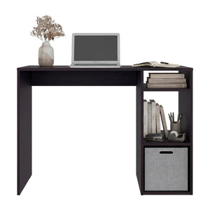English Elm Dalia Compact Writing Desk with Tiered Open Shelving for Home Office or Dorm Wenge B070P514081