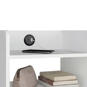 English Elm Didi Mid-Century Open Shelf Nightstand with Built-In USB Charging and Splayed Legs B070P514082