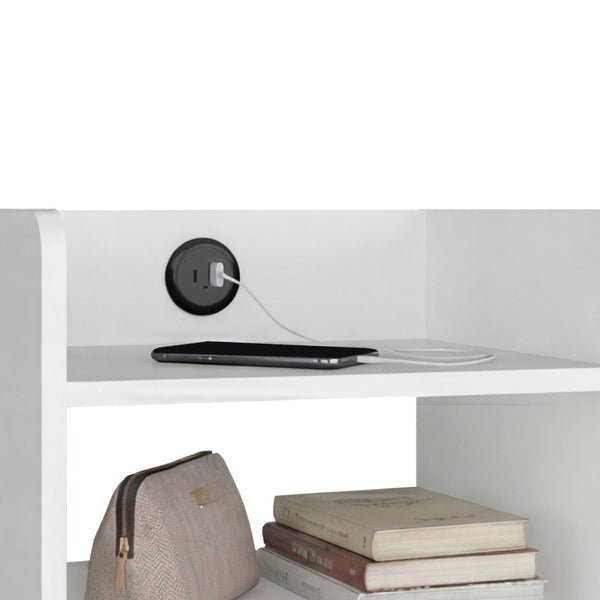 English Elm Didi Mid-Century Open Shelf Nightstand with Built-In USB Charging and Splayed Legs B070P514082
