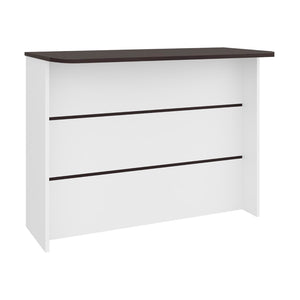 English Elm Fendi Kitchen Island with Two Tier Side Shelf Enclosed Cabinet and Prep Station Design B070P514086