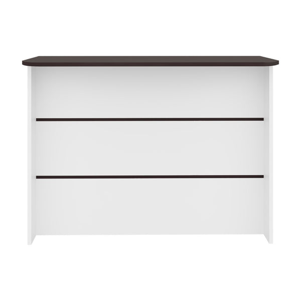 English Elm Fendi Kitchen Island with Two Tier Side Shelf Enclosed Cabinet and Prep Station Design B070P514086