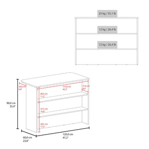 English Elm Fendi Kitchen Island with Two Tier Side Shelf Enclosed Cabinet and Prep Station Design B070P514086