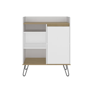 English Elm Carajillo Compact Coffee Station with Open Shelves and Cabinet for Kitchen or Dining B070P524544