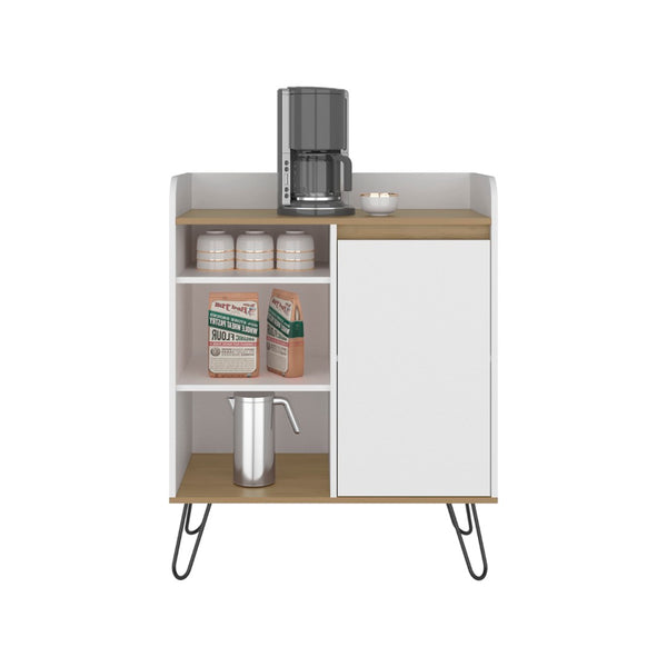 English Elm Carajillo Compact Coffee Station with Open Shelves and Cabinet for Kitchen or Dining B070P524544