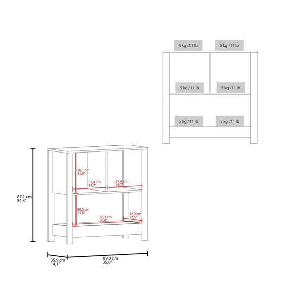 English Elm Carajillo Slim Contemporary Coffee Station with Open Shelf and Two Door Cabinet Storage B070P524546