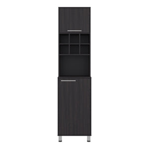 English Elm Attica Tall White Kitchen Pantry Cabinet with Open Cubbies and Four Enclosed Shelves Dark Brown - B B070P524551