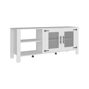 English Elm Freedom Modern Media Console with Open Shelves Raised Legs and Enclosed Cabinet Storage B070P524555