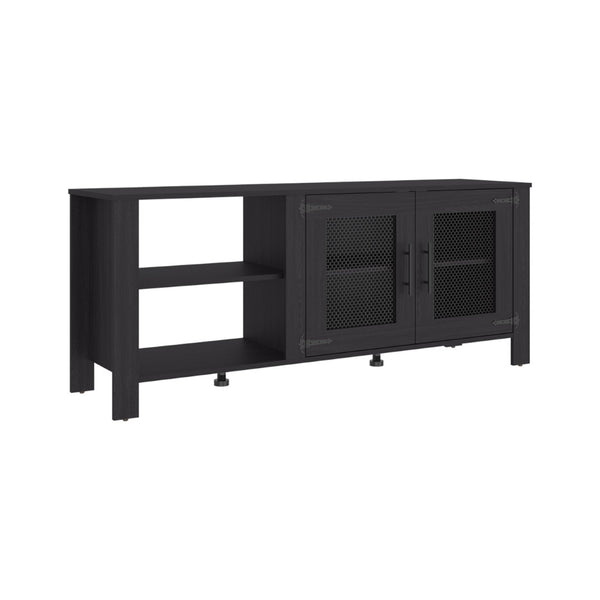 English Elm Freedom Modern Media Console with Open Shelving Raised Legs and Enclosed Cabinet Storage B070P524564