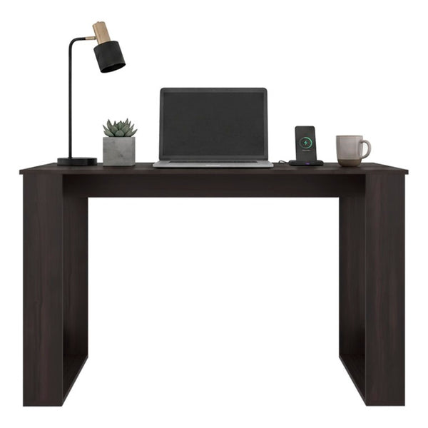 English Elm Oviedo Open Frame Writing Desk Dark Walnut Finish Compact Modern Home Office Worksurface B070P543541