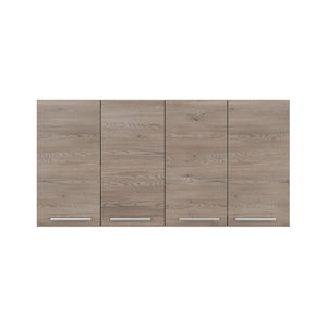English Elm 120 Inch Wall Mounted Kitchen Cabinet with Dish Rack Pantry Laundry Room Storage Natural Wood Wash B070P543543